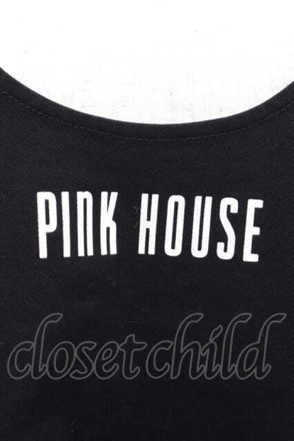 画像3: PINK HOUSE / ロゴプリントジャンパースカート  黒Ｘ白 I-25-12-09-059-LO-OP-SA-ZI (3)