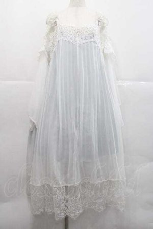 画像: MR corset / シフォンプリーツワンピース  白Ｘサックス I-25-12-09-061-PU-OP-SA-ZI