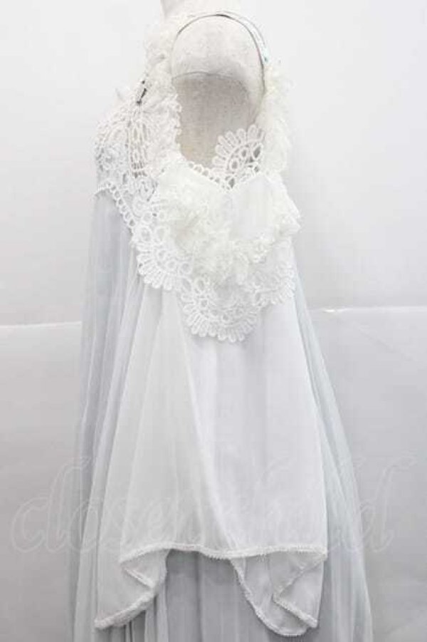 画像3: MR corset / シフォンプリーツワンピース  白Ｘサックス I-25-12-09-061-PU-OP-SA-ZI (3)