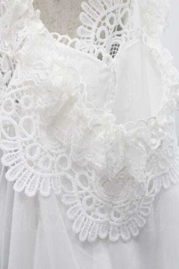 画像4: MR corset / シフォンプリーツワンピース  白Ｘサックス I-25-12-09-061-PU-OP-SA-ZI (4)