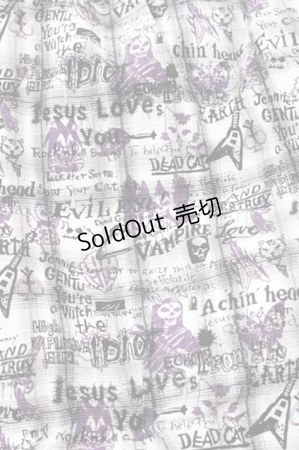 画像4: ALGONQUINS / チェック総柄切替ワンピース  黒Ｘチェック I-25-12-09-062-AL-OP-SA-ZI (4)