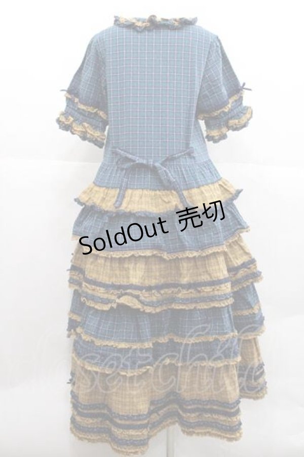 画像2: PINK HOUSE / オリジナルコードチェックワンピース  ネイビー I-25-12-09-064-LO-OP-SA-ZI (2)