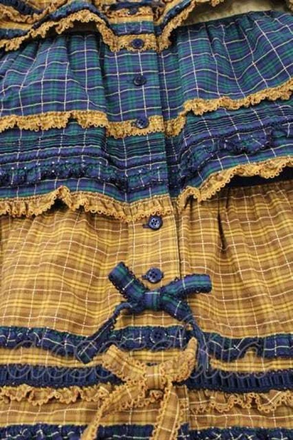 PINK HOUSE / オリジナルコードチェックワンピース ネイビー I-25-12