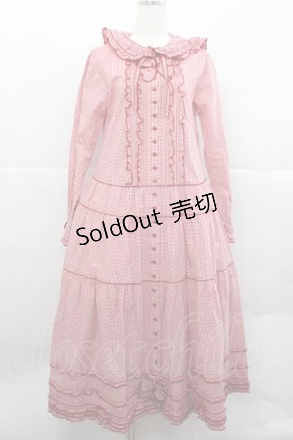 画像1: PINK HOUSE / gingham hood dress  赤 I-25-12-09-065-LO-OP-SA-ZI (1)