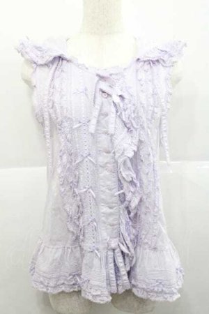 画像: PINK HOUSE / うさぎの耳フード付きベストブラウス  ラベンダー I-25-12-09-014-LO-BL-SA-ZI