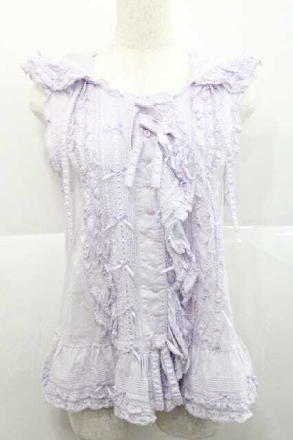 画像1: PINK HOUSE / うさぎの耳フード付きベストブラウス  ラベンダー I-25-12-09-014-LO-BL-SA-ZI (1)