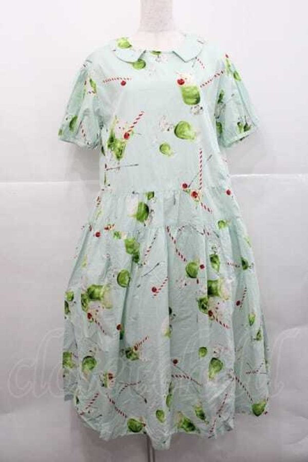 PINK HOUSE / クリームソーダプリントミディワンピース アイスグリーン