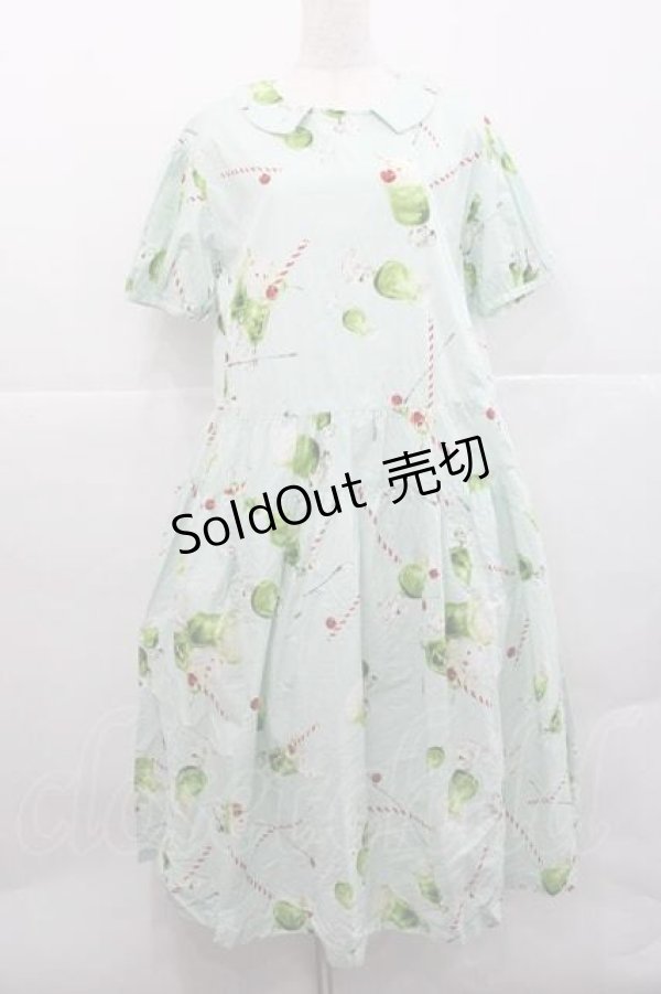 画像1: PINK HOUSE / クリームソーダプリントミディワンピース  アイスグリーン I-25-12-09-067-LO-OP-SA-ZT1227K (1)