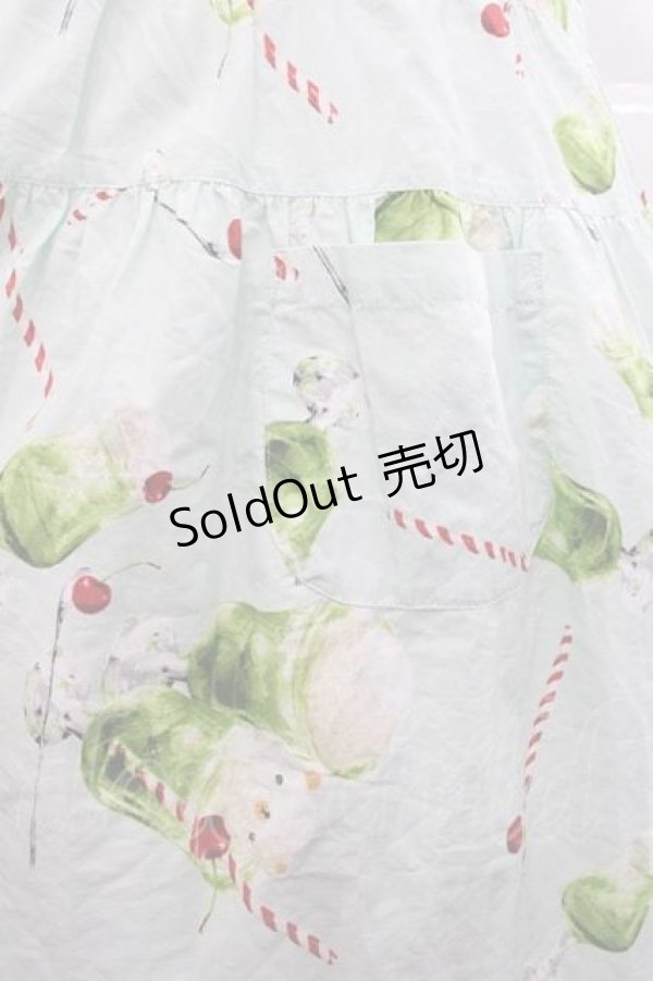 画像3: PINK HOUSE / クリームソーダプリントミディワンピース  アイスグリーン I-25-12-09-067-LO-OP-SA-ZT1227K (3)