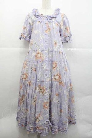 画像: PINK HOUSE / 桜Teddyプリントワンピース  ラベンダー I-25-12-09-069-LO-OP-SA-ZI