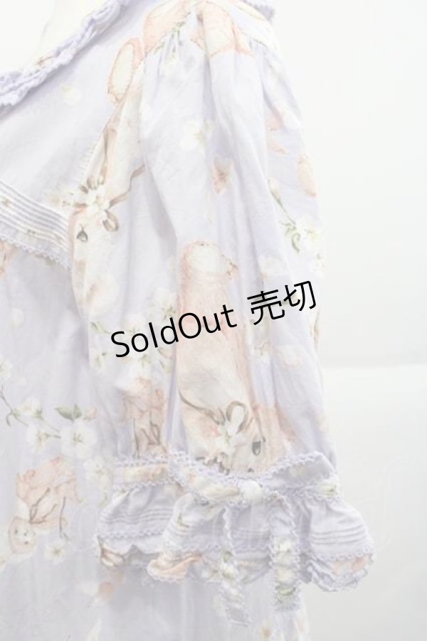 画像4: PINK HOUSE / 桜Teddyプリントワンピース  ラベンダー I-25-12-09-069-LO-OP-SA-ZI (4)