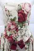 画像3: Millefleurs / バスクオーバーコルセットスカート(ローズ&リボン)  アイボリーＸボルドー I-25-12-09-070-EL-SK-SA-ZI (3)