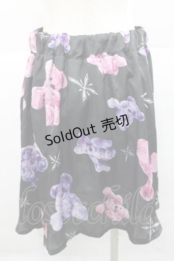 画像2: TRAVAS TOKYO / ベア柄スカート  黒ＸピンクＸパープル I-25-12-09-077-PU-SK-SA-ZI (2)