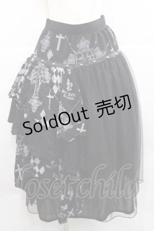 画像: SEX POT ReVeNGe / チュール&後ろ段フリルスカート  黒Ｘグレー I-25-12-09-080-SP-SK-SA-ZI
