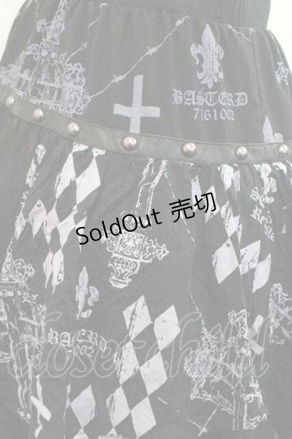 画像4: SEX POT ReVeNGe / チュール&後ろ段フリルスカート  黒Ｘグレー I-25-12-09-080-SP-SK-SA-ZI (4)
