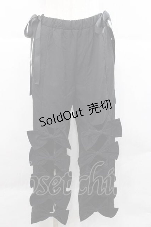 画像1: HEIHEI / リボンパンツ  黒 I-25-12-09-083-PU-PA-SA-ZI (1)