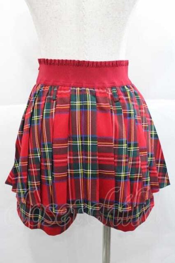 画像2: HEIHEI / プリーツミニショートパンツ  赤チェック I-25-12-09-084-PU-PA-SA-ZI (2)