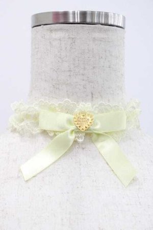 画像: Angelic Pretty / レースハートチャームチョーカー  イエロー I-25-12-09-086-AP-AC-SA-ZI
