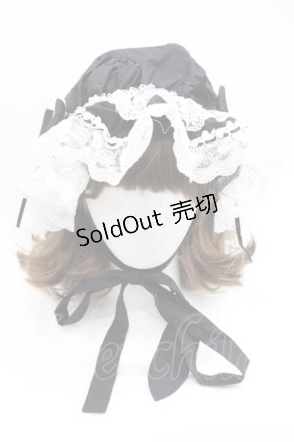 画像2: BABY,THE STARS SHINE BRIGHT / champetre fleurieマザーボンネット  黒×オフ白 I-25-12-09-093-BA-AC-SA-ZI (2)