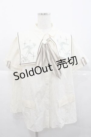 画像: Hoshibako Works / カナリアの唄　ビッグスカーフブラウス  生成 I-25-12-09-017-LO-BL-SA-ZI