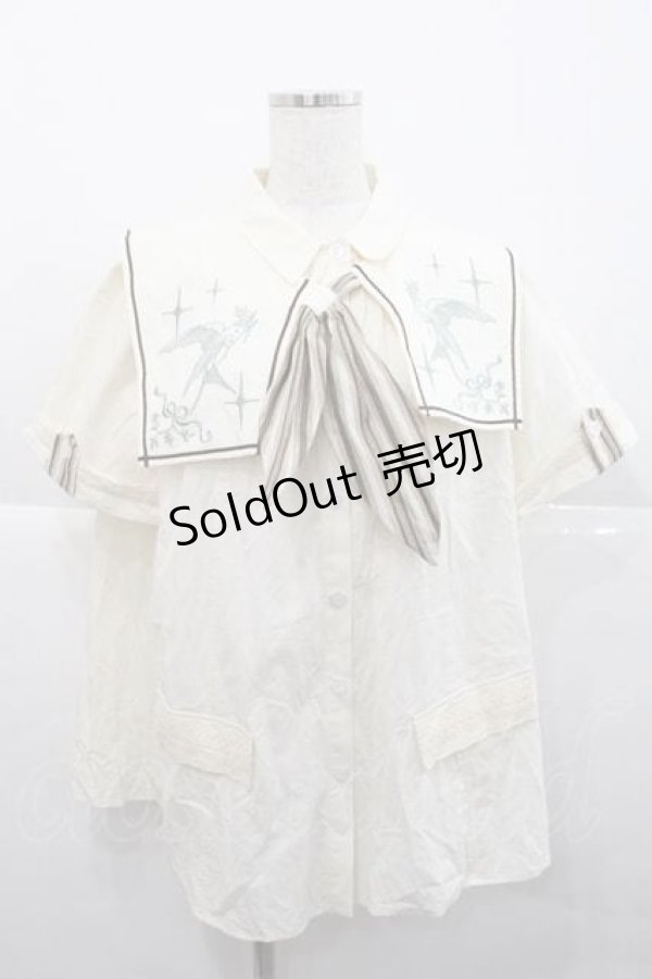 画像1: Hoshibako Works / カナリアの唄　ビッグスカーフブラウス  生成 I-25-12-09-017-LO-BL-SA-ZI (1)