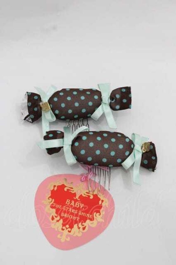 画像1: BABY,THE STARS SHINE BRIGHT / MY ANNIVERSARYドットキャンディリボンコーム  チョコＸミント I-25-12-09-105-BA-AC-SA-ZI (1)