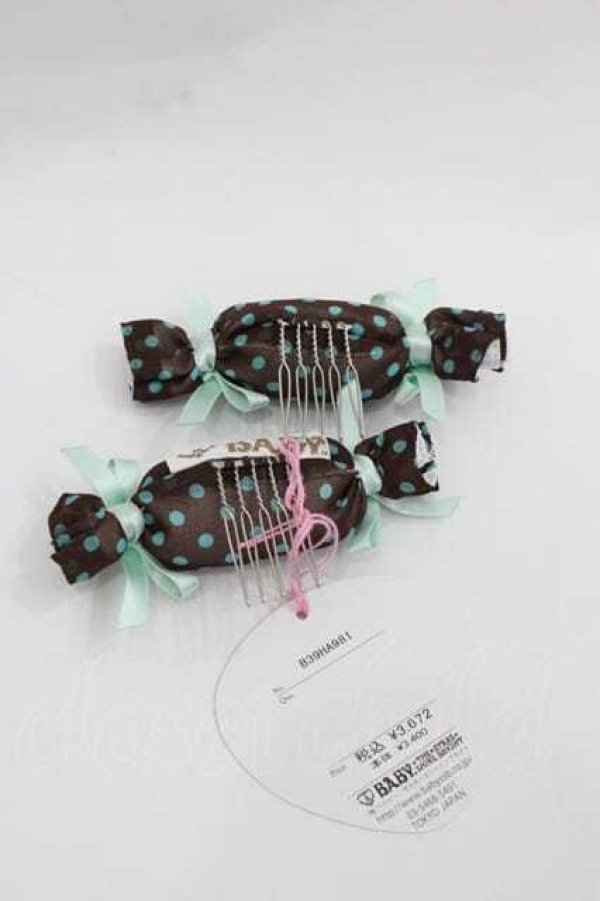 画像2: BABY,THE STARS SHINE BRIGHT / MY ANNIVERSARYドットキャンディリボンコーム  チョコＸミント I-25-12-09-105-BA-AC-SA-ZI (2)