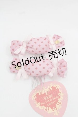 画像: BABY,THE STARS SHINE BRIGHT / MY ANNIVERSARYドットキャンディリボンコーム  ピンクイＸ赤 I-25-12-09-106-BA-AC-SA-ZI