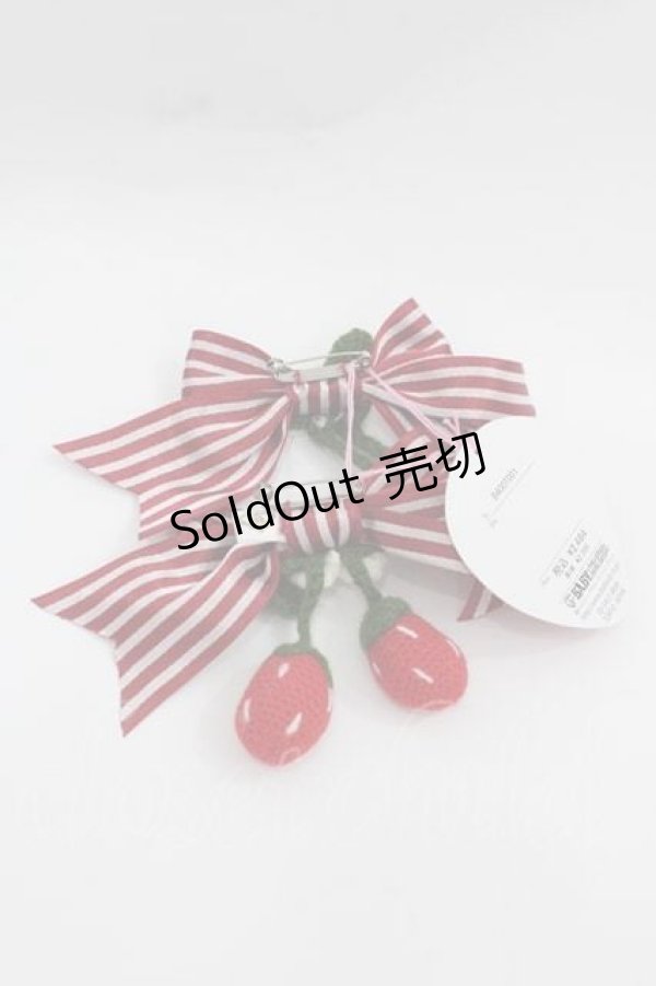 画像2: BABY,THE STARS SHINE BRIGHT / Creamy Berry リボンコサージュ  赤 I-25-12-09-113-BA-AC-SA-ZI (2)