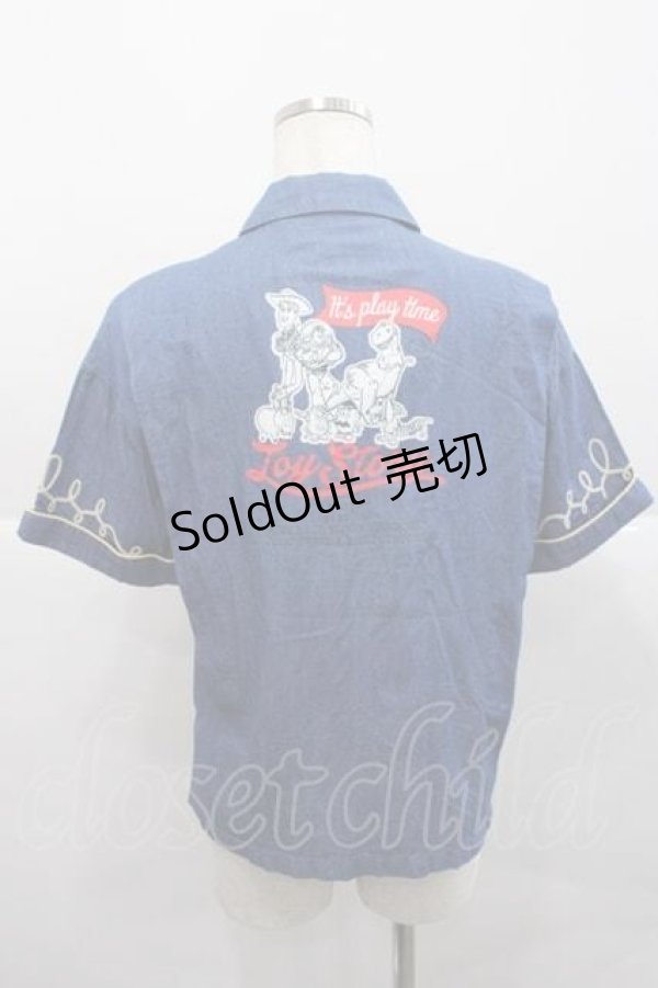 画像2: Secret Honey / ボーリングシャツ(トイ・ストーリーver.) 2 ブルー I-25-12-09-019-CA-BL-SA-ZI (2)