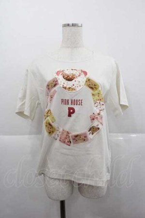 画像: PINK HOUSE / Flower Picnicプリントアップリケカットソー  アイボリー I-25-12-09-005-LO-TS-SA-ZI