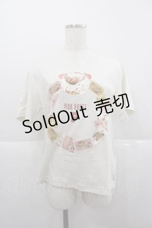 画像: PINK HOUSE / Flower Picnicプリントアップリケカットソー  アイボリー I-25-12-09-005-LO-TS-SA-ZT219