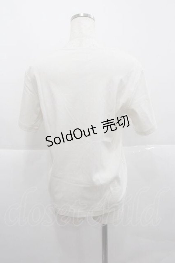 画像2: PINK HOUSE / Flower Picnicプリントアップリケカットソー  アイボリー I-25-12-09-005-LO-TS-SA-ZT219 (2)