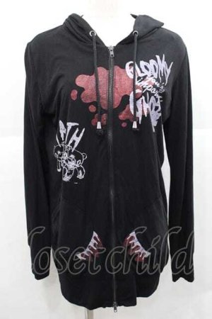 画像: GHOST of HARLEM / GLOOMYコラボパーカー  黒Ｘ白Ｘボルドー I-25-12-09-029-GL-TO-SA-ZI
