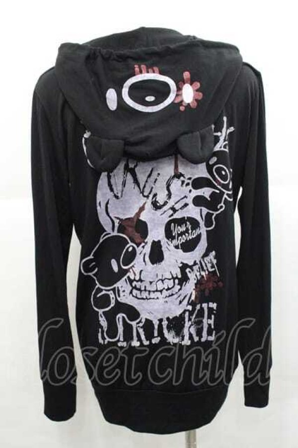 画像2: GHOST of HARLEM / GLOOMYコラボパーカー  黒Ｘ白Ｘボルドー I-25-12-09-029-GL-TO-SA-ZI (2)