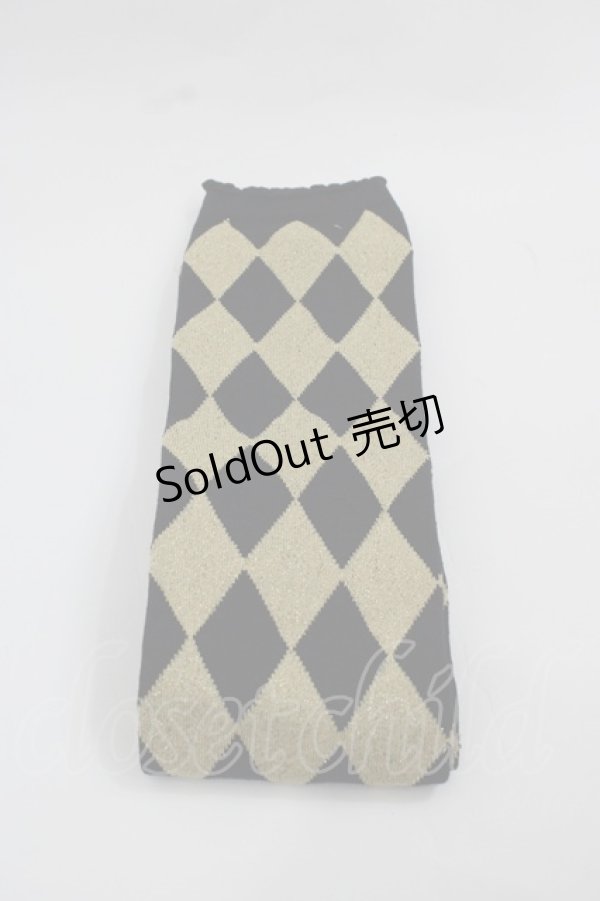 画像1: BABY,THE STARS SHINE BRIGHT / ON ダイヤ柄オーバーニー  黒Ｘゴールド I-25-12-13-004-BA-ZA-SA-ZI (1)