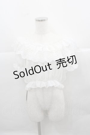 画像: lolitimes（海外ロリータブランド） / 半袖シースルートップス  白 I-25-12-13-043-LO-TO-SA-ZI