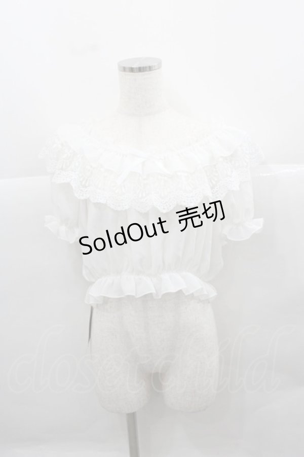 画像1: lolitimes（海外ロリータブランド） / 半袖シースルートップス  白 I-25-12-13-043-LO-TO-SA-ZI (1)