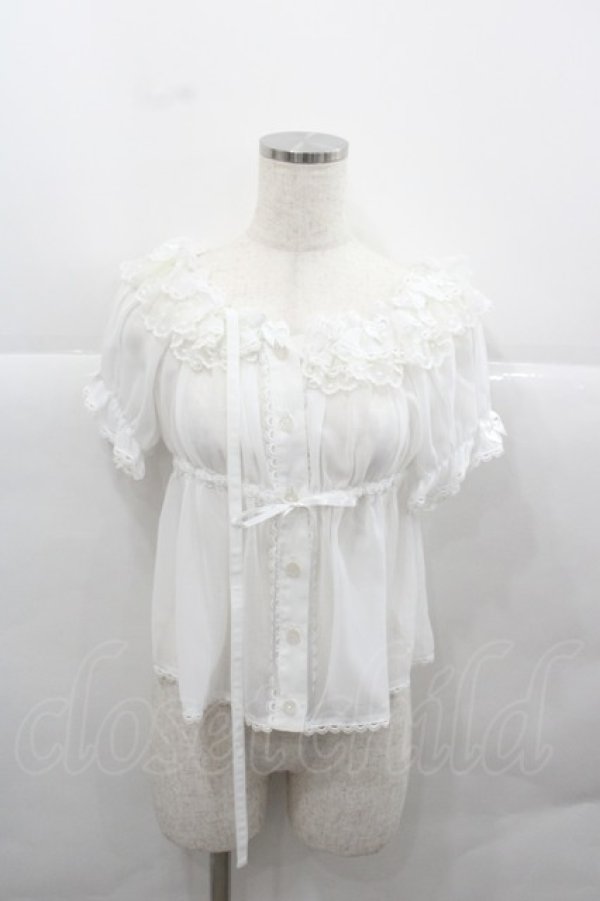 画像1: ALICE and the PIRATES / リボンリボンベビードールブラウス  白 I-25-12-13-046-PA-BL-SA-ZI (1)