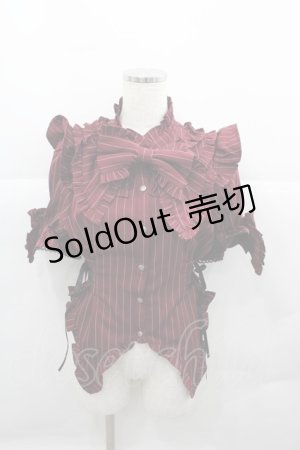 画像: Chalmiere / ストライプリボンブラウス  ボルドー I-25-12-13-047-LO-BL-SA-ZI