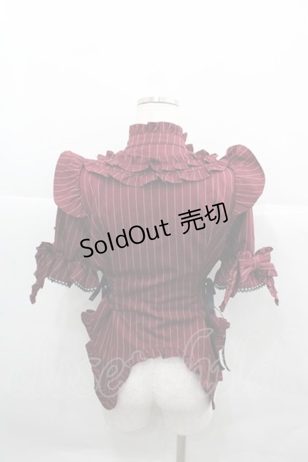 画像2: Chalmiere / ストライプリボンブラウス  ボルドー I-25-12-13-047-LO-BL-SA-ZI (2)