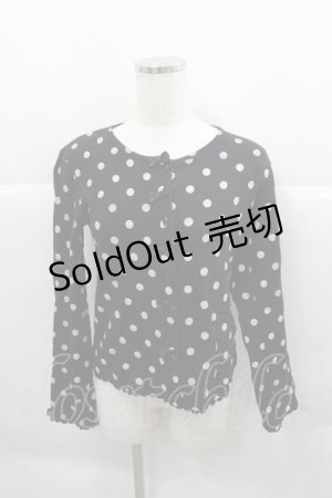 画像: Angelic Pretty / Frenchドットカットカーディガン  黒Ｘ白 I-25-12-13-050-AP-TO-SA-ZI