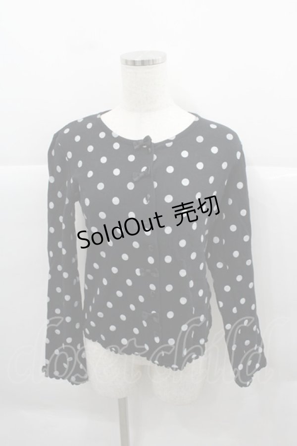 画像1: Angelic Pretty / Frenchドットカットカーディガン  黒Ｘ白 I-25-12-13-050-AP-TO-SA-ZI (1)