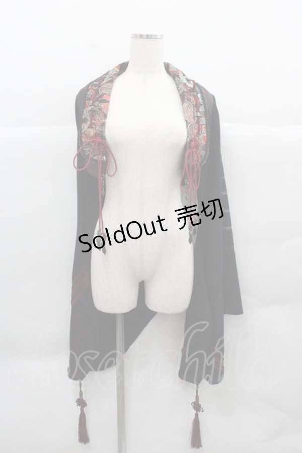 画像1: Ozz oneste / 和中華 桜矢ptボレロ  黒ｘ赤 I-25-12-13-053-OO-TO-SA-ZI (1)