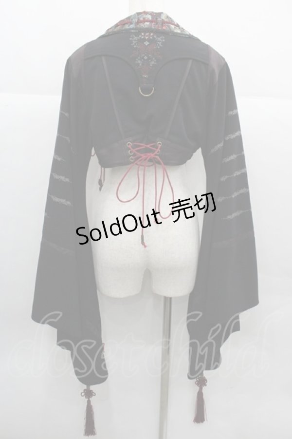 画像2: Ozz oneste / 和中華 桜矢ptボレロ  黒ｘ赤 I-25-12-13-053-OO-TO-SA-ZI (2)