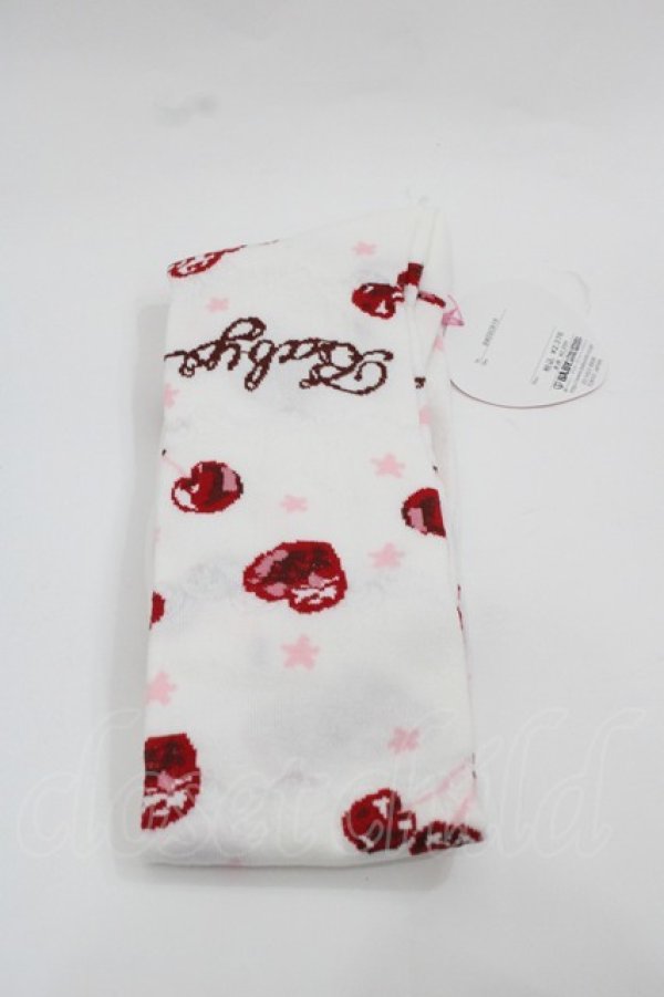 画像2: BABY,THE STARS SHINE BRIGHT / KiraKira Parfait柄オーバーニーソックス  白Ｘ赤 I-25-12-13-005-BA-ZA-SA-ZI (2)