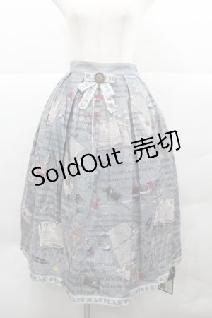 画像: Chris house lolita(海外ロリータブランド) / レター柄スカート  グレー I-25-12-13-065-LO-OP-SA-ZI
