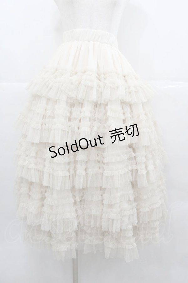 画像1: Sands Lime(海外ロリータブランド) / ドットチュールスカート  生成り I-25-12-13-069-LO-SK-SA-ZI (1)