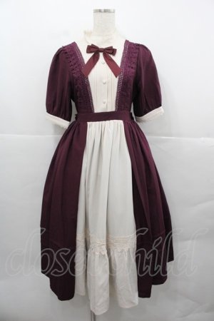 画像: axes femme kawaii / エレガントドールワンピース M ワイン I-25-12-13-073-AX-OP-SA-ZI