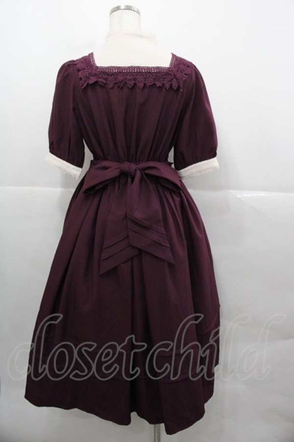 画像2: axes femme kawaii / エレガントドールワンピース M ワイン I-25-12-13-073-AX-OP-SA-ZI (2)